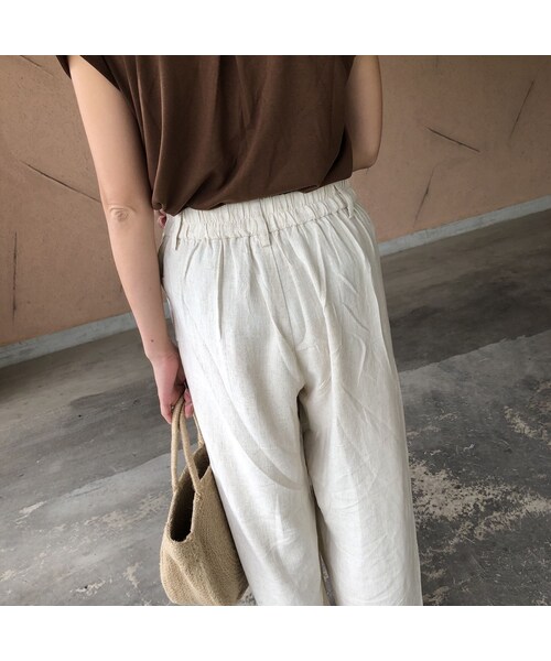 copine（コピン）の「再入荷！レーヨン×麻！ウエストゴムワイドパンツ(2color)【クリックポスト対象商品】（その他パンツ・レディース・その他）」の7枚目の写真