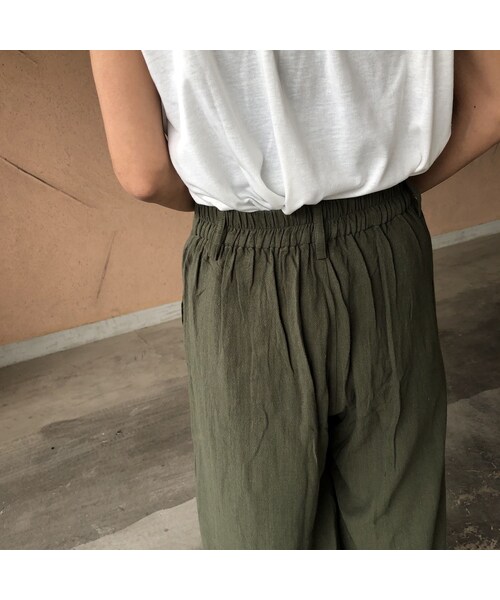 copine（コピン）の「再入荷！レーヨン×麻！ウエストゴムワイドパンツ(2color)【クリックポスト対象商品】（その他パンツ・レディース・その他）」の13枚目の写真