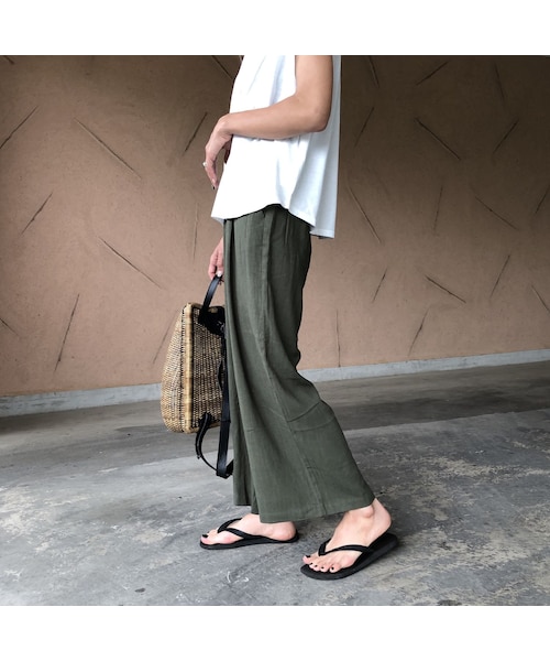 copine（コピン）の「再入荷！レーヨン×麻！ウエストゴムワイドパンツ(2color)【クリックポスト対象商品】（その他パンツ・レディース・その他）」の11枚目の写真