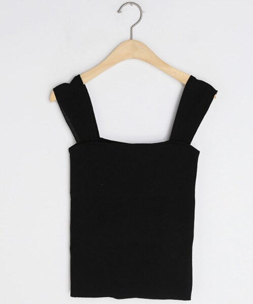 DHOLIC(ディーホリック)の「ニットスクエアスリーブレス(タンクトップ・レディース・オレンジ/ブラック/ホワイト・FREE)」の3枚目の写真