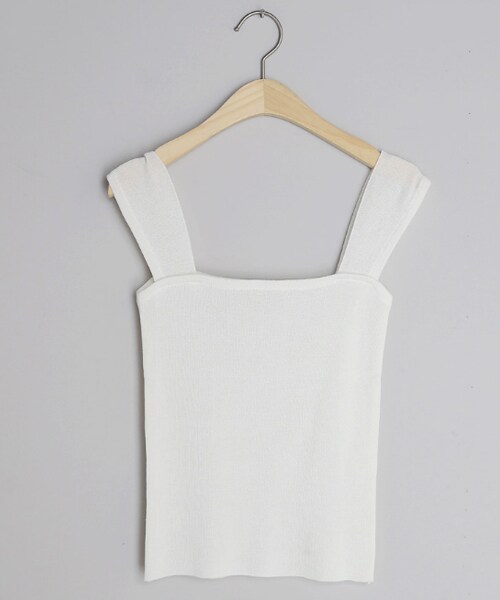 DHOLIC(ディーホリック)の「ニットスクエアスリーブレス(タンクトップ・レディース・オレンジ/ブラック/ホワイト・FREE)」の2枚目の写真