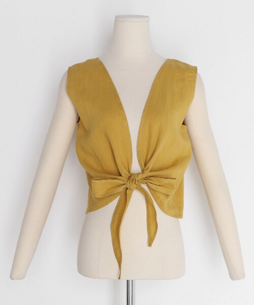 DHOLIC(ディーホリック)の「2WAYリネンスリーブレス(その他トップス・レディース・ホワイト/イエロー/ブラウン・FREE)」の3枚目の写真