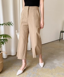 DHOLIC | リネン混バックVカットワイドパンツ(その他パンツ)