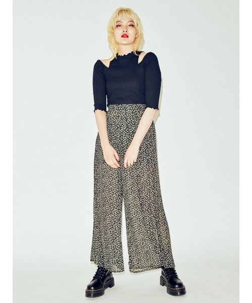 jouetie（ジュエティ）の「プリーツワイドパンツ（パンツ・ダークミックス/ブラック/ミックス/ミントグリーン・M）」の8枚目の写真