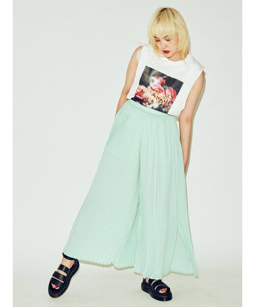 jouetie（ジュエティ）の「プリーツワイドパンツ（パンツ・ダークミックス/ブラック/ミックス/ミントグリーン・M）」の11枚目の写真