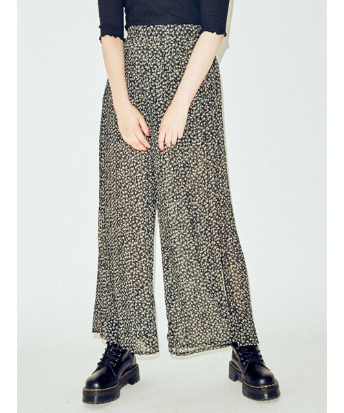 jouetie（ジュエティ）の「プリーツワイドパンツ（パンツ・ダークミックス/ブラック/ミックス/ミントグリーン・M）」の2枚目の写真