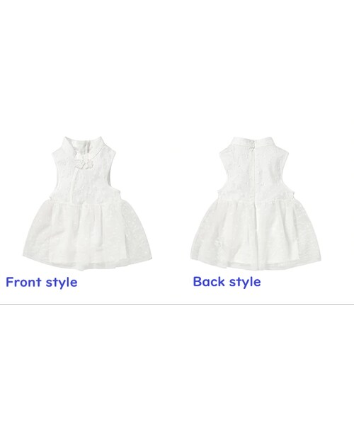 no brand（ノーブランド）の「女の子　白ワンピース　チャイナ風　1歳　おでかけ用　★送料無料★（ワンピース・キッズ・その他）」の4枚目の写真