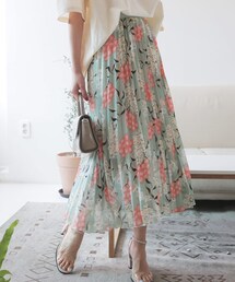 DHOLIC | プリーツフラワープリントスカート(スカート)