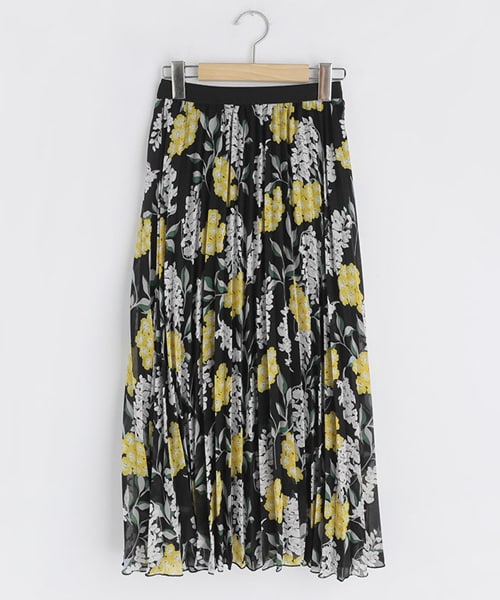 DHOLIC（ディーホリック）の「プリーツフラワープリントスカート（スカート・レディース・グリーン/ブラック・FREE）」の2枚目の写真