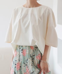 DHOLIC | タックハーフスリーブラウンドブラウス(シャツ/ブラウス)