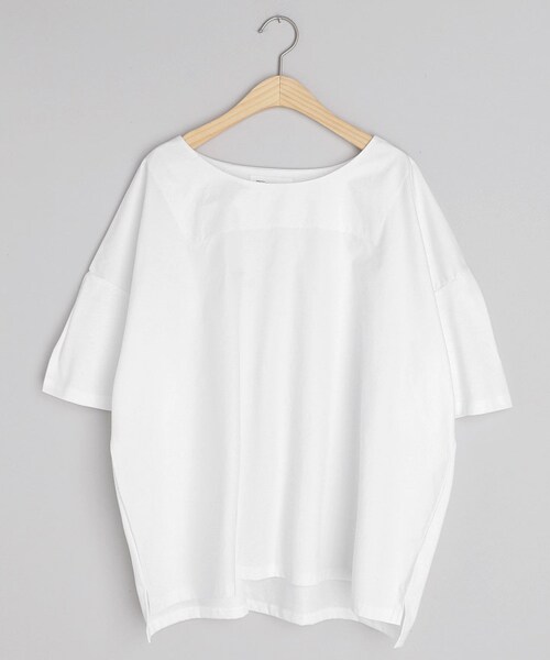 DHOLIC（ディーホリック）の「タックハーフスリーブラウンドブラウス（シャツ/ブラウス・レディース・ベージュ/ブルー/ブラック/ホワイト/イエロー・FREE）」の2枚目の写真