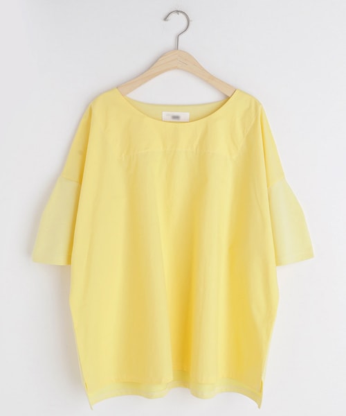 DHOLIC（ディーホリック）の「タックハーフスリーブラウンドブラウス（シャツ/ブラウス・レディース・ベージュ/ブルー/ブラック/ホワイト/イエロー・FREE）」の5枚目の写真