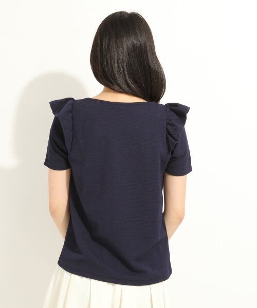 LOWRYS FARM（ローリーズファーム）の「ジャガードカタフリルショートスリーブ（トップス・レディース・オフ/ピンク/ブルー/ネイビー・Ｍ/Ｌ）」の6枚目の写真