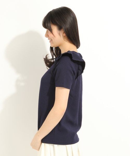 LOWRYS FARM（ローリーズファーム）の「ジャガードカタフリルショートスリーブ（トップス・レディース・オフ/ピンク/ブルー/ネイビー・Ｍ/Ｌ）」の5枚目の写真