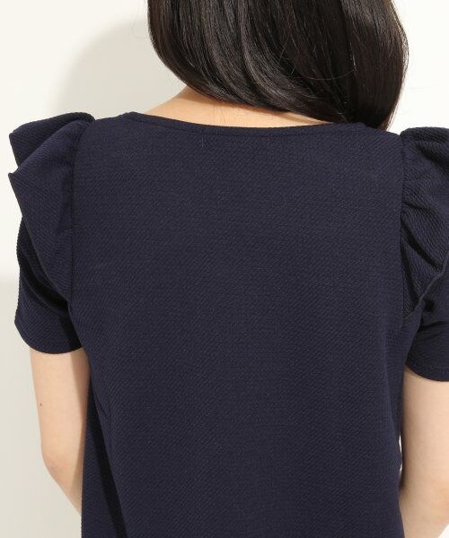 LOWRYS FARM（ローリーズファーム）の「ジャガードカタフリルショートスリーブ（トップス・レディース・オフ/ピンク/ブルー/ネイビー・Ｍ/Ｌ）」の10枚目の写真