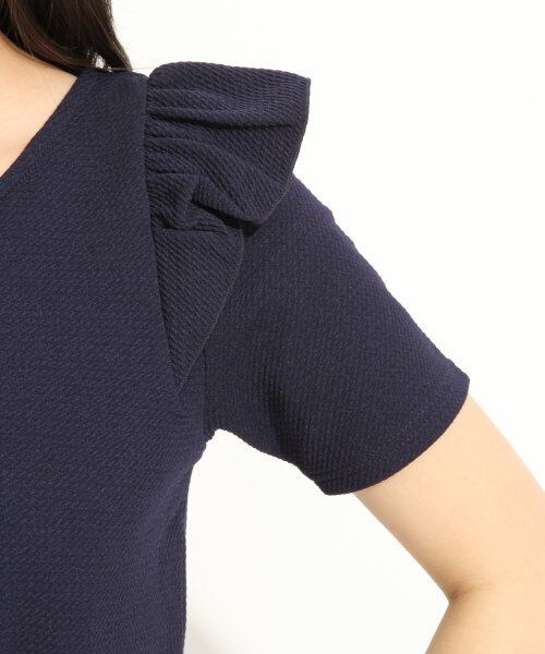 LOWRYS FARM（ローリーズファーム）の「ジャガードカタフリルショートスリーブ（トップス・レディース・オフ/ピンク/ブルー/ネイビー・Ｍ/Ｌ）」の8枚目の写真