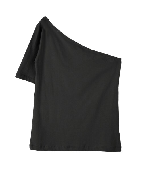 Darkvictory(ダークビクトリー)の「ユニークワンショルダーTシャツ(Tシャツ/カットソー・レディース・ホワイト/ベージュ/ブラック・FREE)」の2枚目の写真