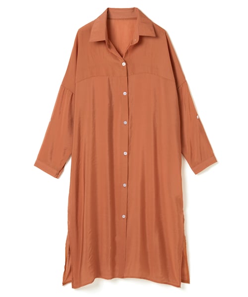 GRL（グレイル）の「サイドスリットロングシャツ（シャツ/ブラウス・レディース・オフホワイト/オレンジ・F）」の2枚目の写真