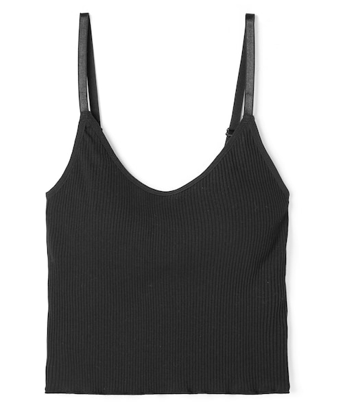 GRL（グレイル）の「パッド入りベーシックショートキャミソール（キャミソール・レディース・オフホワイト/ブラック・M）」の2枚目の写真