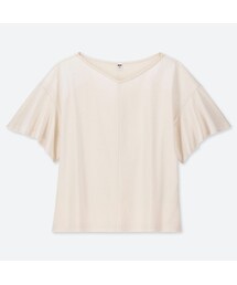 UNIQLO | マーセライズコットンフレアスリーブT（5分袖）(Tシャツ/カットソー)