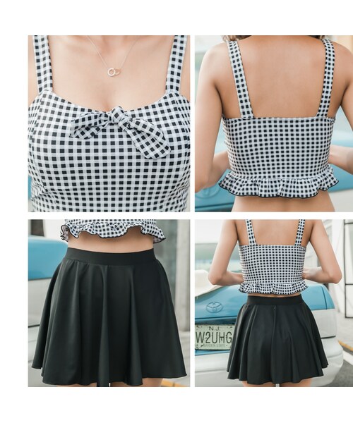 no brand（ノーブランド）の「ギンガムチェック ビスチェ