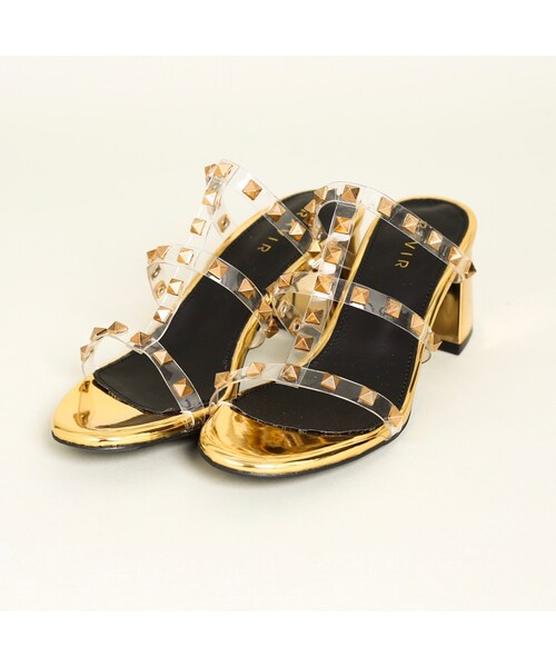 Crayme,（クレイミー）の「Studs Clear Sandals（サンダル・レディース・シルバー/ゴールド・23/23.5/24/24.5/25）」の2枚目の写真