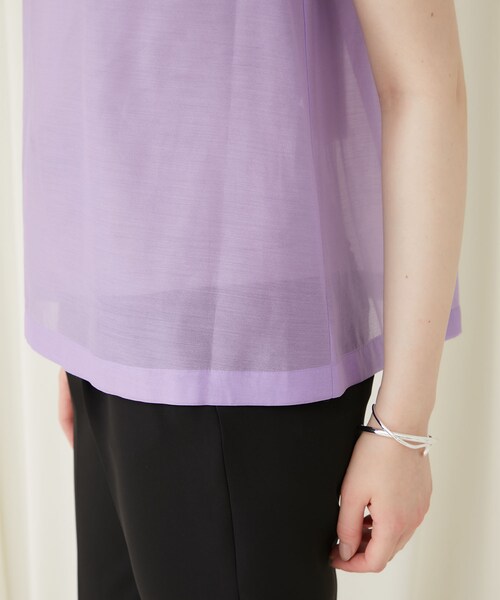 STUDIOUS（ステュディオス）の「シアーノースリーブTOPS（その他・レディース・BLACK/BEIGE/BLUE/PURPLE・FREE/MODEL:174cm SIZE:FREE）」の8枚目の写真