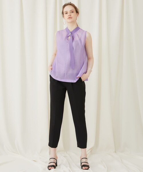STUDIOUS（ステュディオス）の「シアーノースリーブTOPS（その他・レディース・BLACK/BEIGE/BLUE/PURPLE・FREE/MODEL:174cm SIZE:FREE）」の16枚目の写真