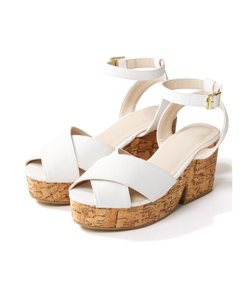 GRL（グレイル）の「クロスプラットフォームサンダル（サンダル・レディース・ブラック/ホワイト/ベージュ・24.5）」の2枚目の写真