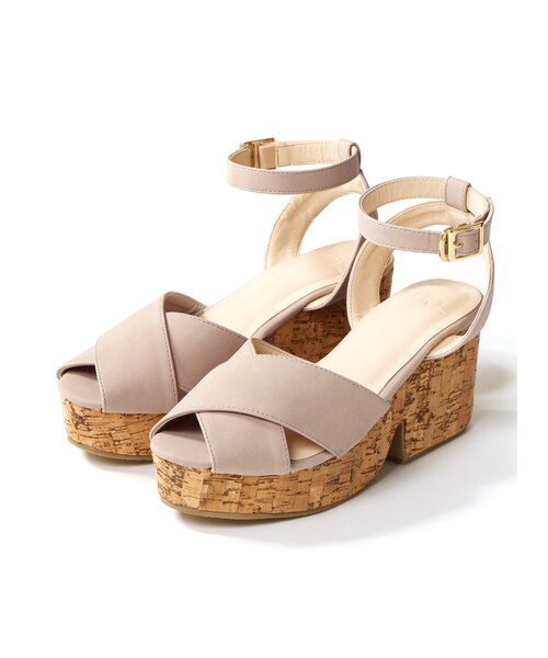 GRL（グレイル）の「クロスプラットフォームサンダル（サンダル・レディース・ブラック/ホワイト/ベージュ・24.5）」の3枚目の写真