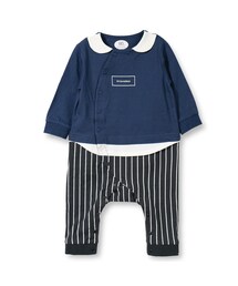 BRANSHES | ボックスロゴプリント長袖カバーオール(ロンパース)