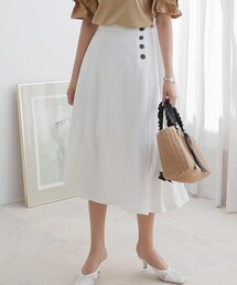 DHOLIC | サイドボタンフレアスカート(スカート)
