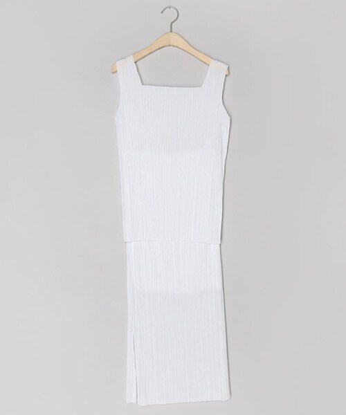 DHOLIC（ディーホリック）の「プリーツスクエアスリーブレス&スリットスカートSET（その他トップス・レディース・グリーン/ホワイト/ブラック/ピンク・FREE）」の2枚目の写真