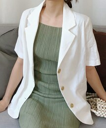 DHOLIC | 半袖リネン混シングルジャケット(テーラードジャケット)