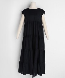 DHOLIC | ギャザーフレンチスリーブロングワンピース(ワンピース)