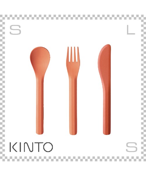 No Brand ノーブランド の Kinto キントー Alfresco アルフレスコ カトラリーセット レッド フォーク スプーン ナイフ 樹脂製 アウトドア グランピング 食器 Wear
