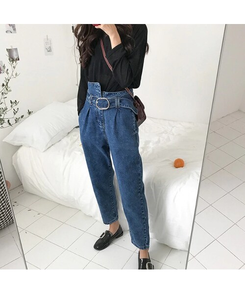 no brand（ノーブランド）の「ワイドパンツ ジーンズ デニム 通販 格安 