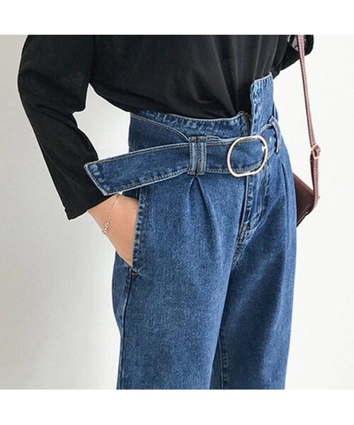 no brand（ノーブランド）の「ワイドパンツ ジーンズ デニム 通販 格安 