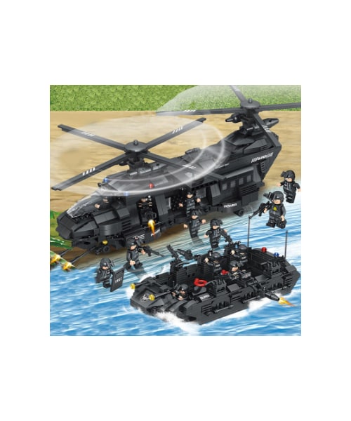 no brand(ノーブランド)の「レゴ 風 LEGO互換 SWAT部隊 輸送ヘリ他 豪華セット 軍隊 ヘリコプター スワット 警察特殊部隊 ミリタリー好きにも(その他・メンズ・その他)」の5枚目の写真