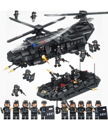 レゴ 風 LEGO互換 SWAT部隊 輸送ヘリ他 豪華セット 軍隊 ヘリコプター スワット 警察特殊部隊 ミリタリー好きにも