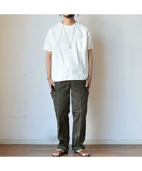 Re made in tokyo japan（アールイーメイドイントウキョウジャパン）の「【再入荷しました！】Re made in tokyo japan リラックス リネンTシャツ  ホワイト/ネイビー/ブラック（Tシャツ/カットソー・メンズ・その他）」の9枚目の写真