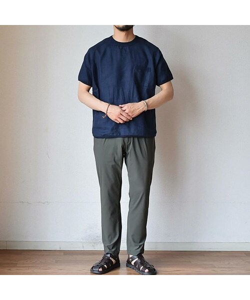 Re made in tokyo japan（アールイーメイドイントウキョウジャパン）の「【再入荷しました！】Re made in tokyo japan リラックス リネンTシャツ  ホワイト/ネイビー/ブラック（Tシャツ/カットソー・メンズ・その他）」の7枚目の写真