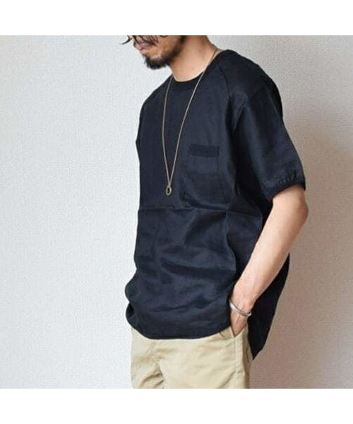 Re made in tokyo japan（アールイーメイドイントウキョウジャパン）の「【再入荷しました！】Re made in tokyo japan リラックス リネンTシャツ  ホワイト/ネイビー/ブラック（Tシャツ/カットソー・メンズ・その他）」の3枚目の写真