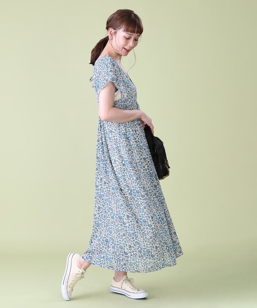 maison de R ジョーゼットプリーツワンピース　完売品 SHIPS any:〈ウォッシャブル〉ジョーゼット プリーツ ロング