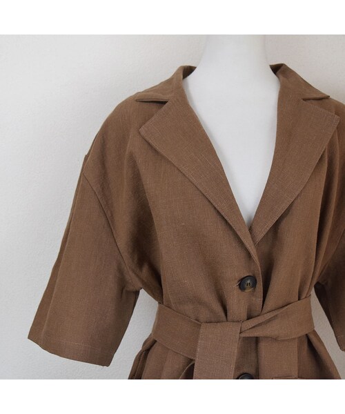 no brand（ノーブランド）の「[ RE-ARRIVAL ]リネンハーフJK（テーラードジャケット・レディース・その他）」の13枚目の写真