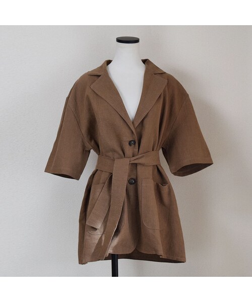 no brand（ノーブランド）の「[ RE-ARRIVAL ]リネンハーフJK（テーラードジャケット・レディース・その他）」の12枚目の写真