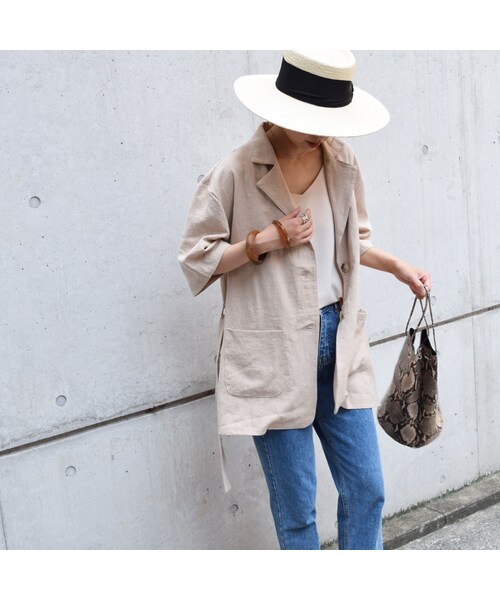 no brand（ノーブランド）の「[ RE-ARRIVAL ]リネンハーフJK（テーラードジャケット・レディース・その他）」の6枚目の写真