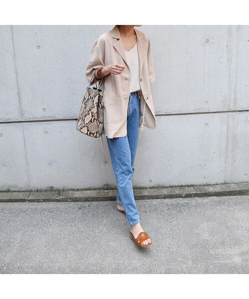 no brand（ノーブランド）の「[ RE-ARRIVAL ]リネンハーフJK（テーラードジャケット・レディース・その他）」の5枚目の写真