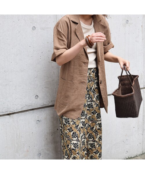 no brand（ノーブランド）の「[ RE-ARRIVAL ]リネンハーフJK（テーラードジャケット・レディース・その他）」の2枚目の写真