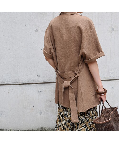 no brand（ノーブランド）の「[ RE-ARRIVAL ]リネンハーフJK（テーラードジャケット・レディース・その他）」の4枚目の写真